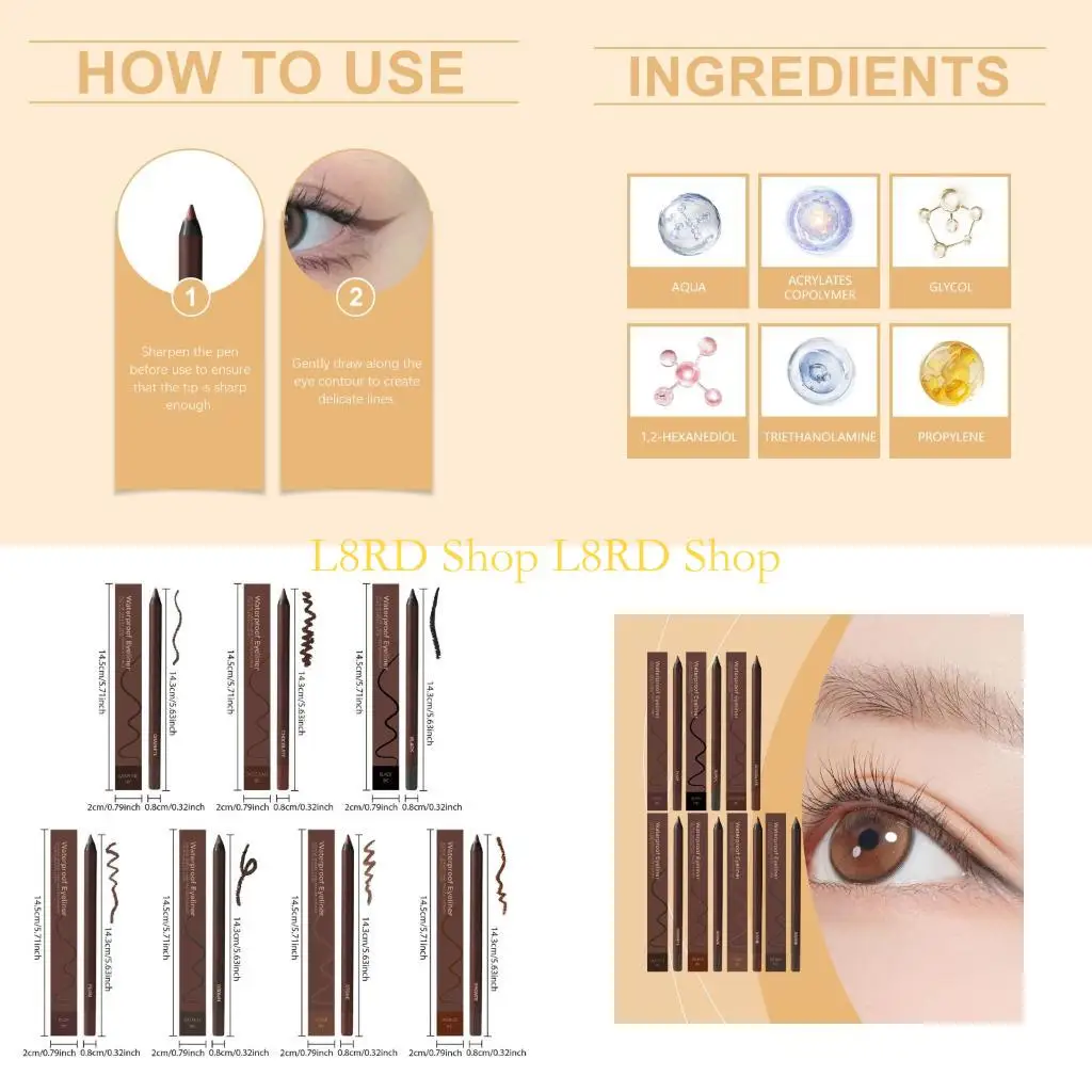 L8RD Non Smearing Plastic Eyeliners Pencil Offers SmudgeFree Application And 24H Fade Resistant Performances
