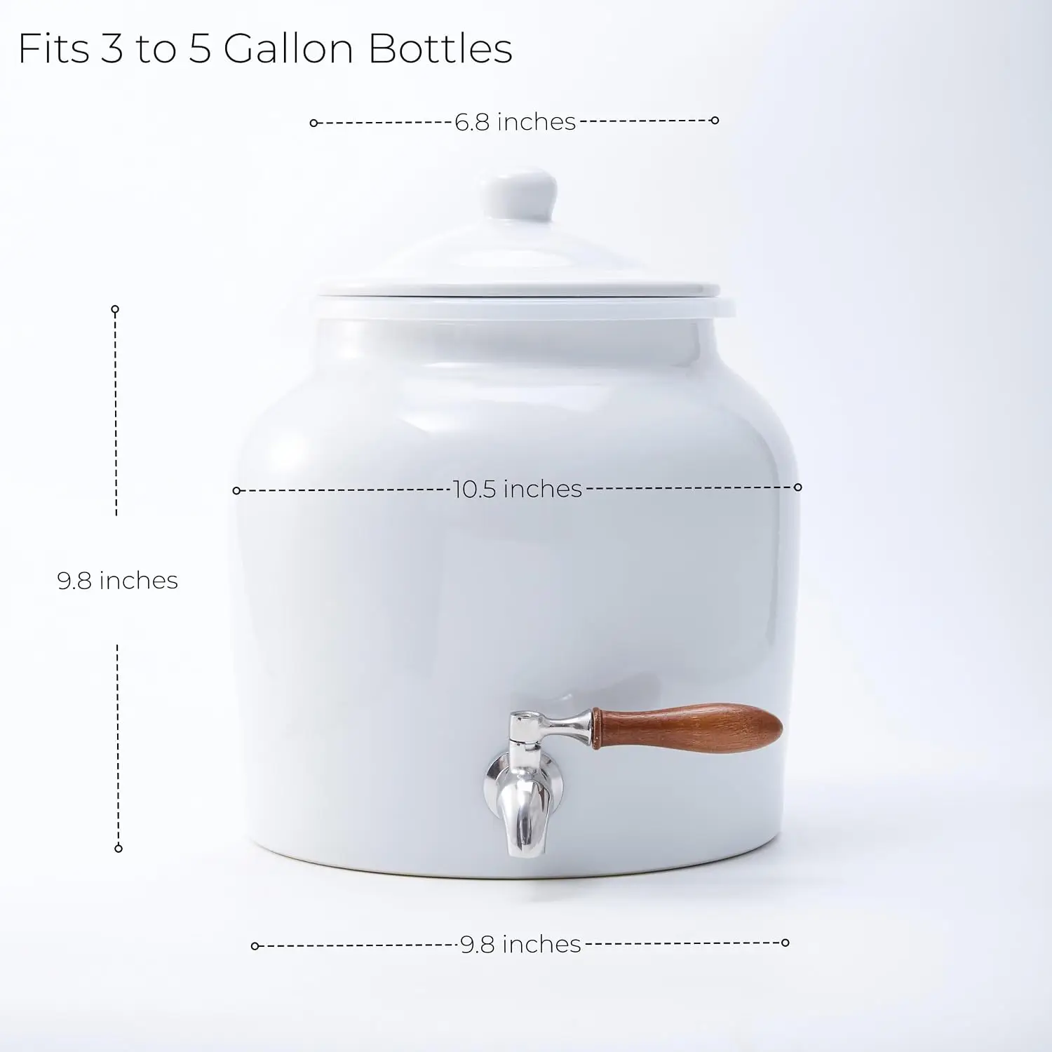 Ceramic Water Dispenser for 3-5 Gallon Bottles with Stainless Steel Faucet