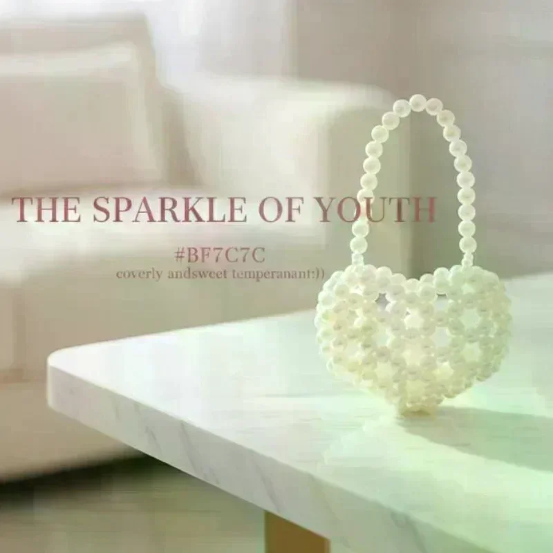1Pcs  Shoulder Crossbody Bag Stylish Versatile Sweet Girl Heart Mini Bags For Women Delicate Pearl Cute