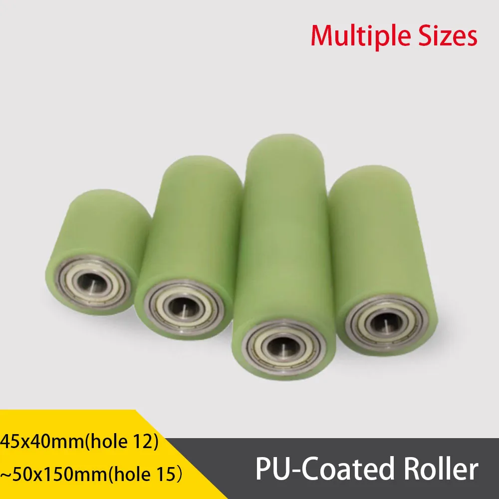rolo-de-rolamento-revestido-de-poliuretano-diametro-do-furo-12mm15mm-diametro-externo-45-50mm-roda-giratoria-resistente-ao-desgaste-sem-motor-pu-l25-150