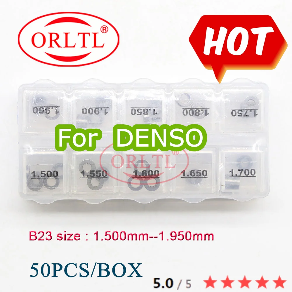 

ORLTL Custom made B23 Common Rail Injector Adjustment Shims B23 Sizes 1.50-1.95mm FOR DENSO 50PCS/BOX