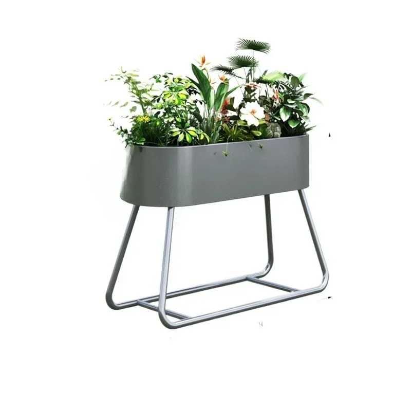 Outdoor arc wrought iron flower box combination partition flower bed milk tea shop cafe outside pendulum