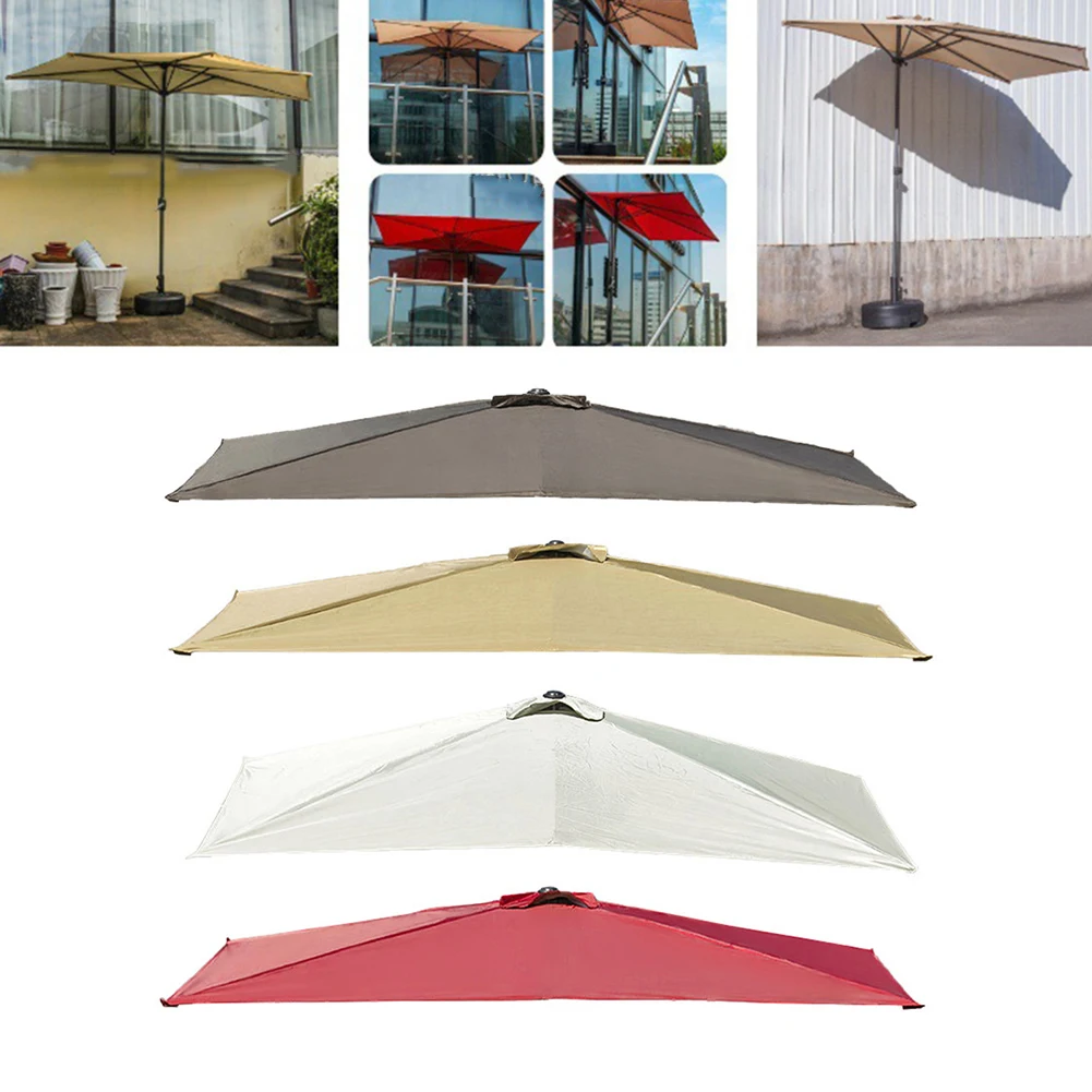 For Semi Rectangular Parasol Replacement Cloth 2.5x1.-3M Polyester Canopy Cover For Outdoor Garden Patio Umbrella Roof Fabric