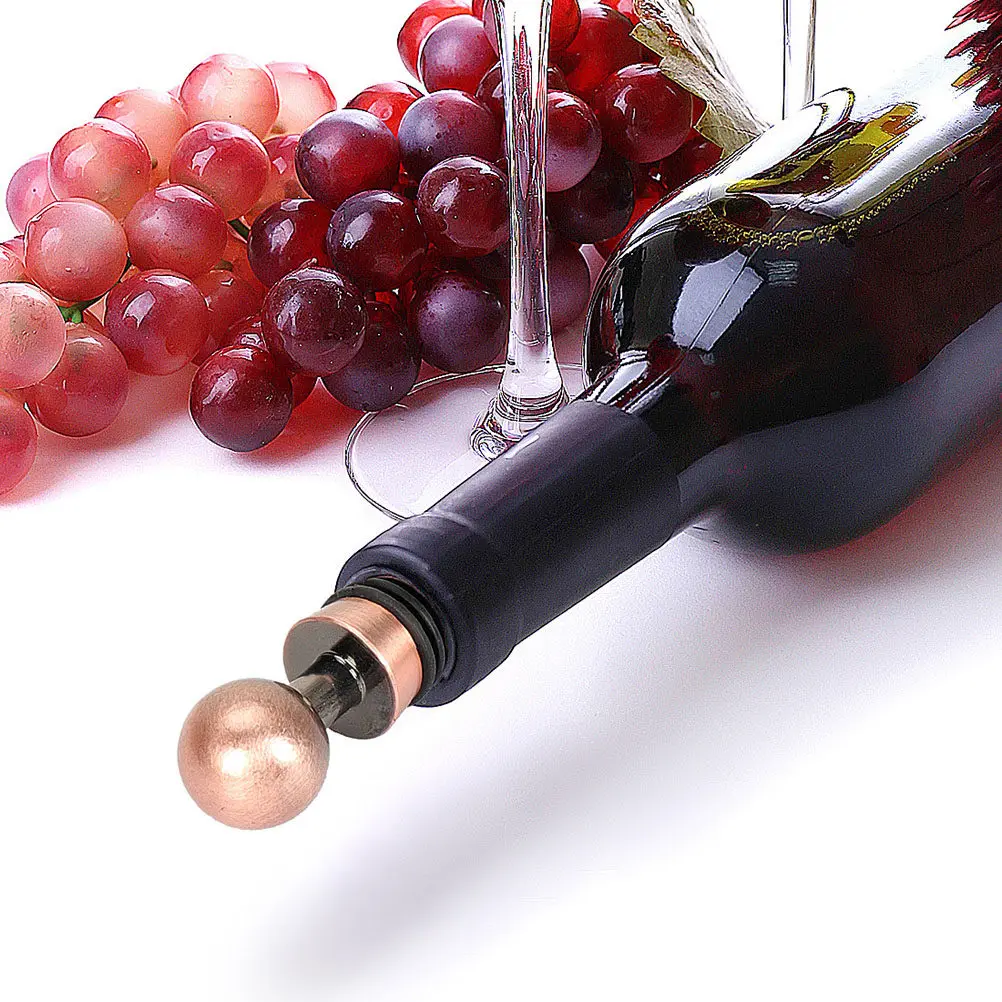 6Pcs Premium Reusable Wine Bottle Stoppers Air-Tight Seal for Red White Sparkling Wine Preservation Home Bar Party
