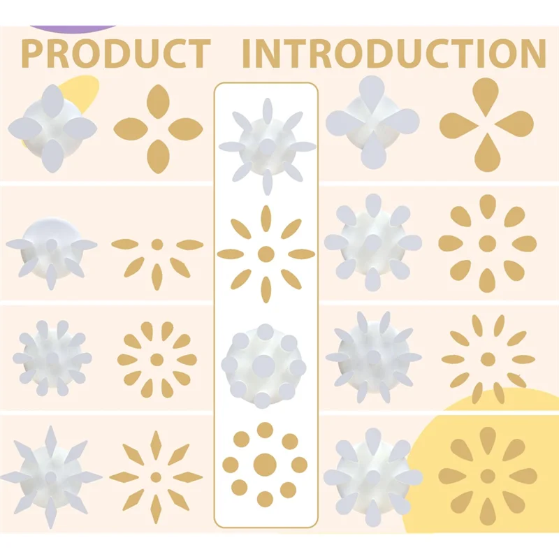 AT19-Flower Petal For Dot Painting Tools, 10-Petal Double Sided Tool Set, Floral Stamps For Card Making