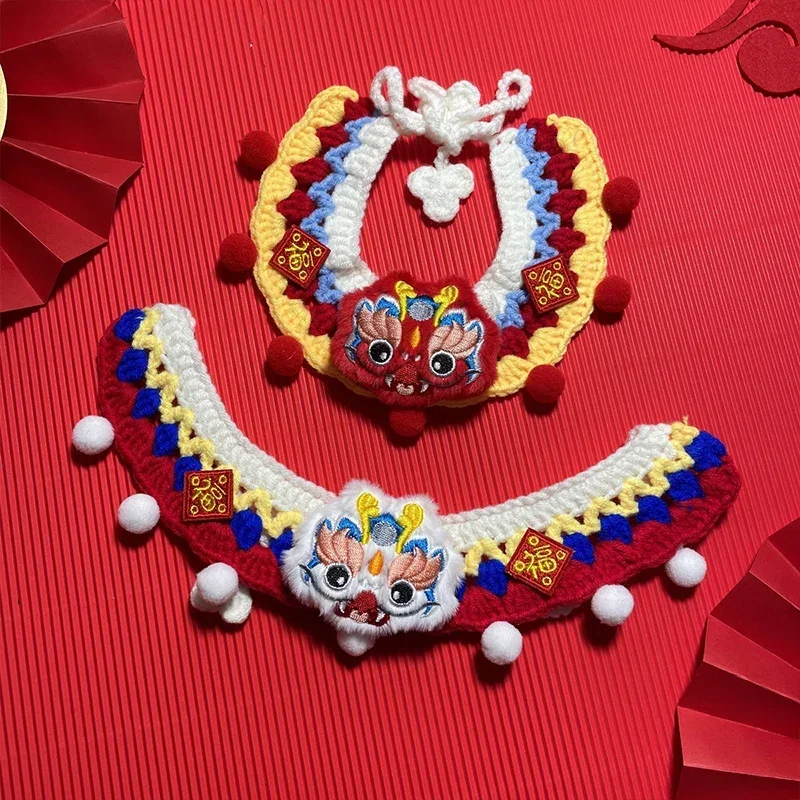

New Year of the Dragon Cat Collar New Year Dress up Cat Necklace Decoration