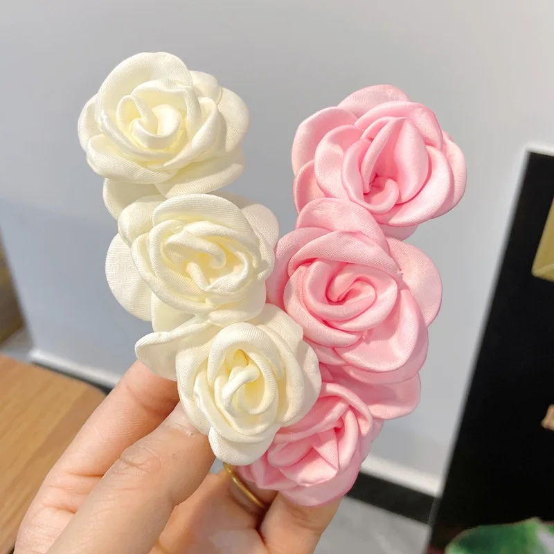 1-2 قطعة من مشبك شعر ديكور زهرة الورد الأورجانزا مشبك فرنسي أنيق للنساء مشبك ربيعي