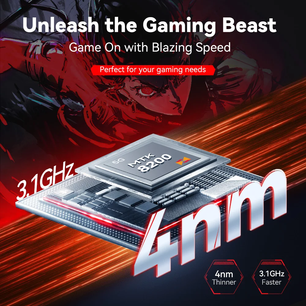 CUBOT MAX 5, Android smartphone 5G, Dimensity 8200 4nm, Layar Besar 6,95 Inci 144Hz, RAM 24GB(12GB+12GB),ROM 256GB, Ponsel Gaming, kamera 100MP, NFC, WiFi 6, Tambah ke Keranjang, dijual pada 22 Juli