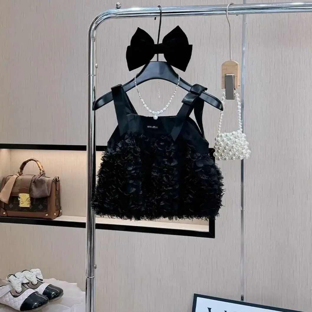 

Girls' set summer new style baby girl stylish summer style little girl fashionable suspender fashion children's two-piece set