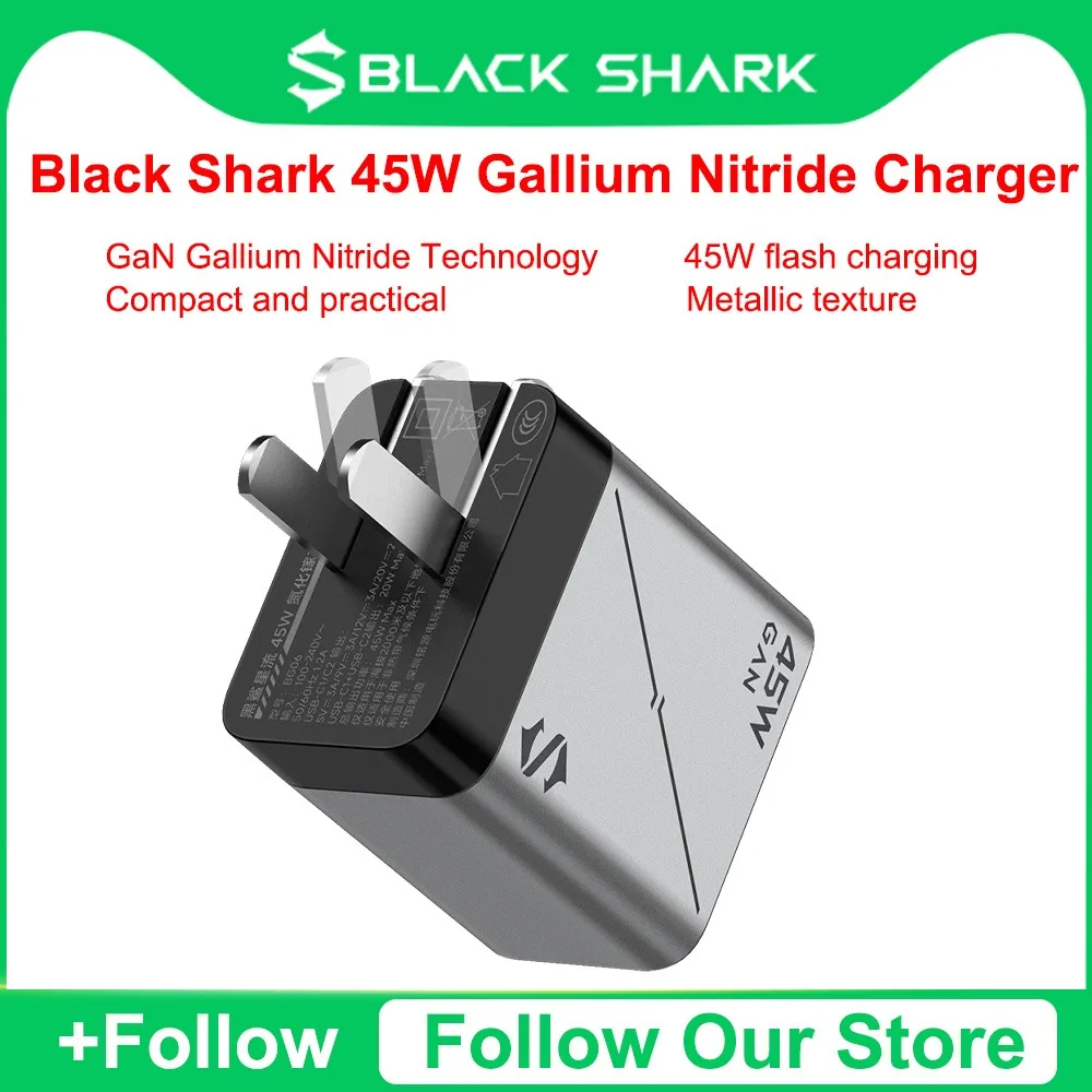 BLACK SHARK 67W GaN Charger 2C1A Three-Port Fast Charging Table Charger with Foldable Pin Portable Phone Chargers Original