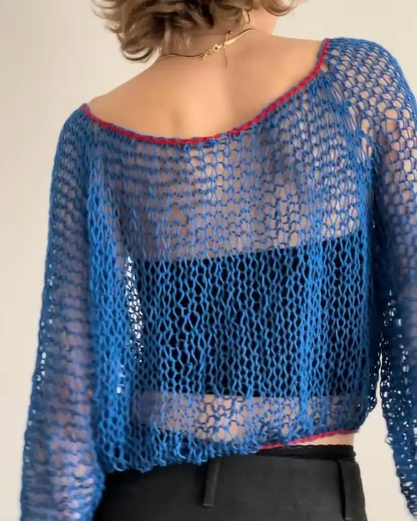 Summer New Fashionable Versatile Hollow Knitted Hoodie for Women, Loose and Thin, Sunscreen Exterior, Casual