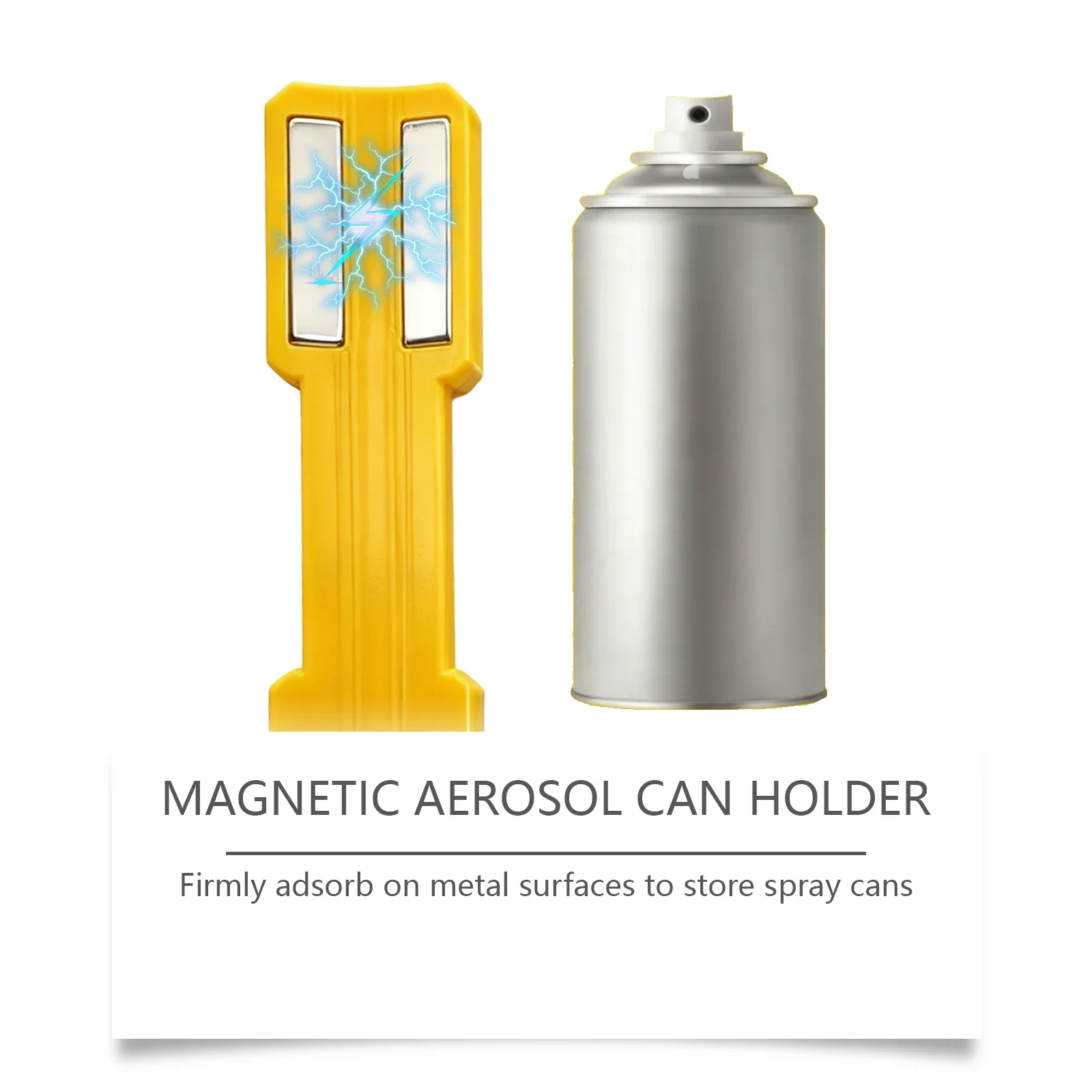 Magnetic Aerosol Can Holder Spray Can Rack Wall Mount Tool-Free Installation Space Saving Organizer for Garage Workshop Kitchen image 5