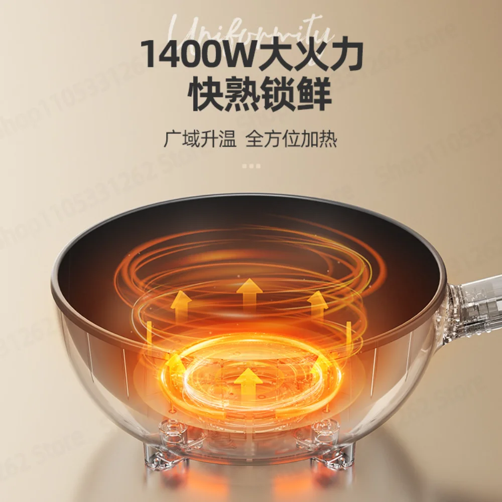 4L Electric Wok Multi Function Nonstick Steaming Boiling Cookware for Home