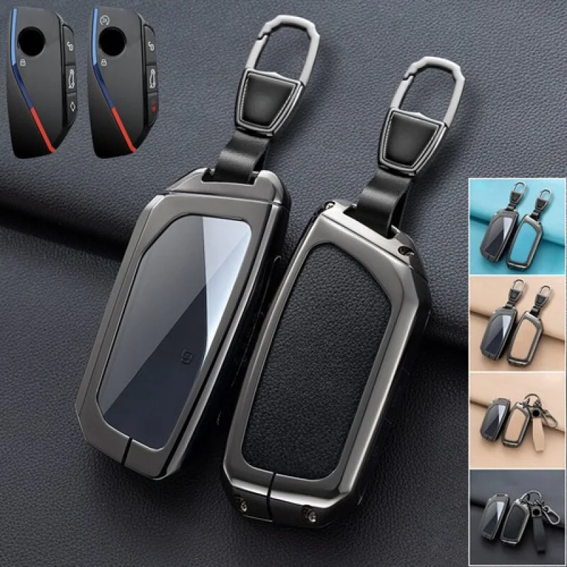 

A+ Zinc Alloy TPU Leather Car Key Fob Case Cover For BMW G07 IX I7 X7 XM 7 Series