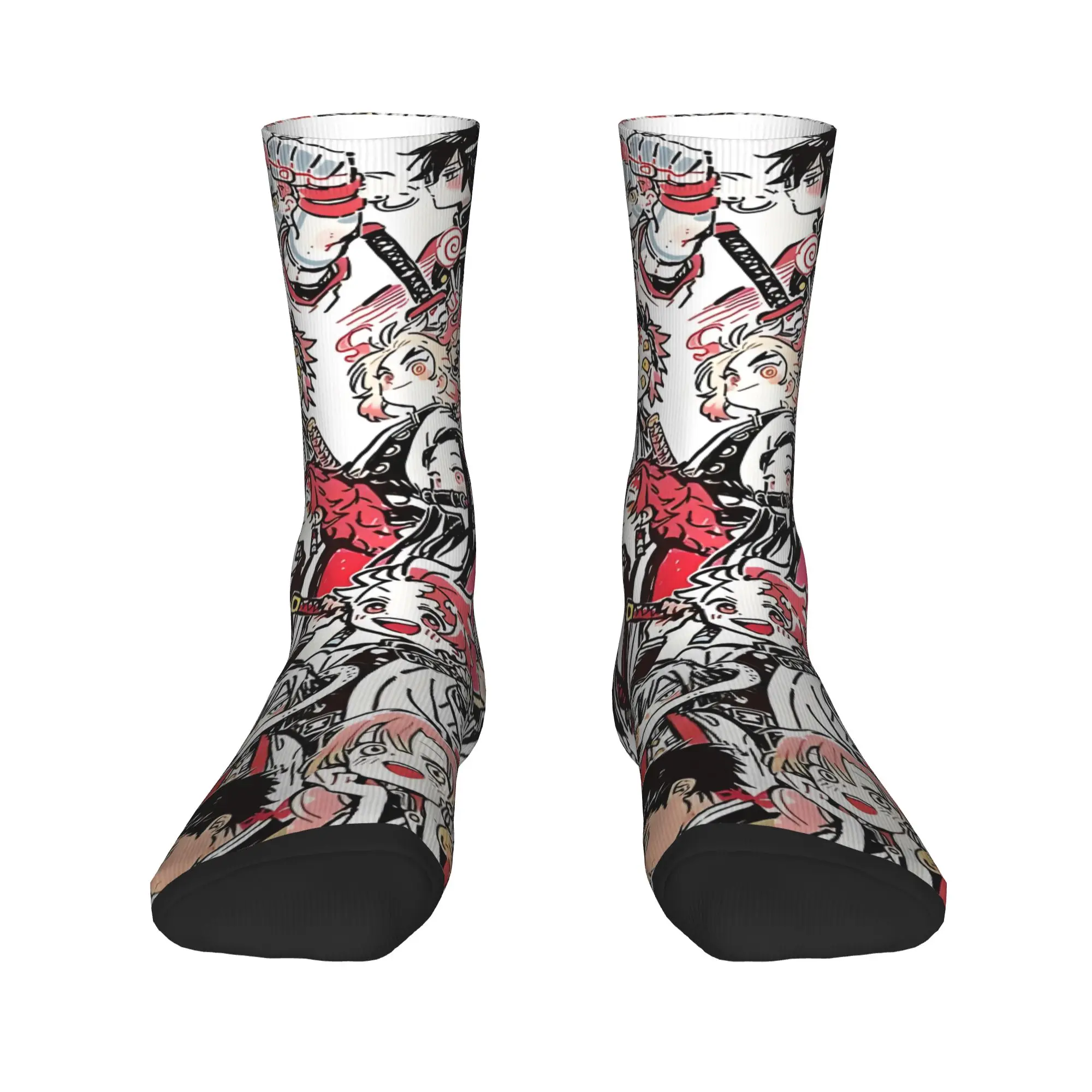Funny Sock Bandai Demon Slayer Demon Slayer All Caracters Harajuku Quality Pattern Printed Men Crew Socks Novelty Men's Socks