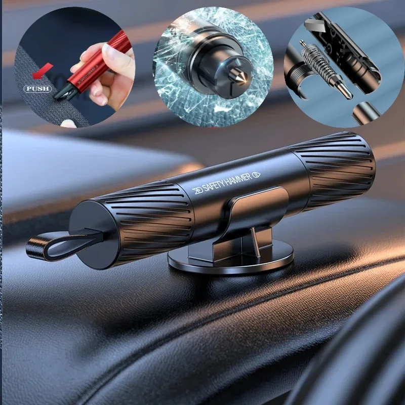 

Автомобильный безопасный молоток, аварийный выключатель стекла, резак для ремней безопасности, высокая твердость, вольфрамовая сталь 2 в 1, спасательный инструмент, автоаксессуары