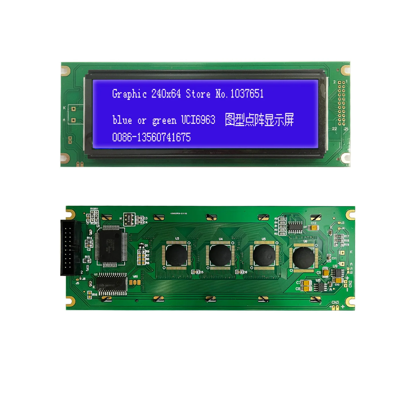 Lcd Module 24064 Display Blue Green UCI6963 intead LM24064DFW Korg