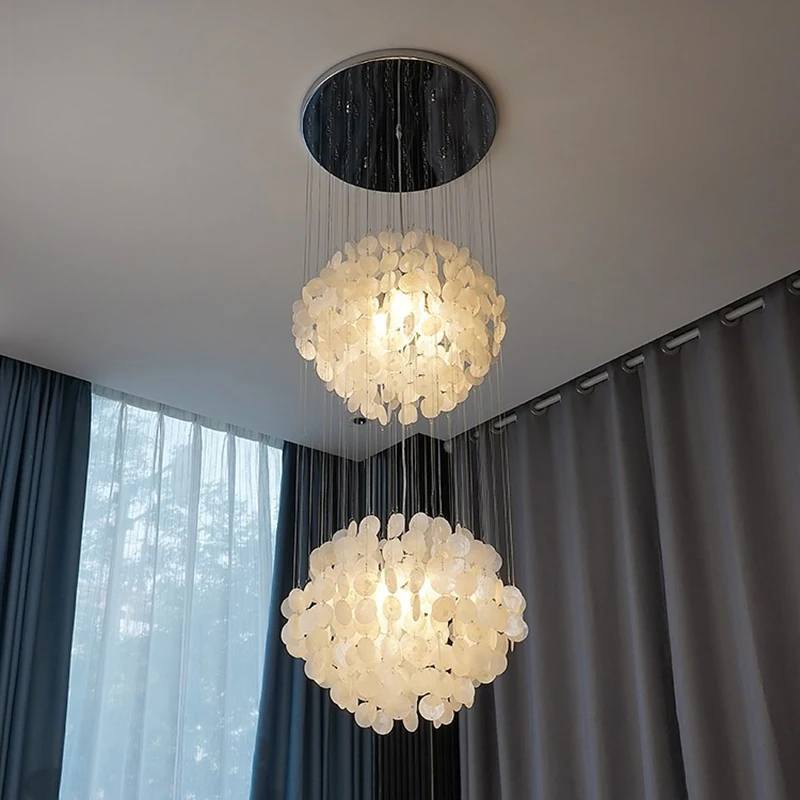 Modern Shell Pendant Lights Gold Chrome Metal Living Room Kitchen Island Hanging Light Fixtures Hotel Hall Luminaire Suspension