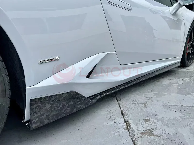 

Боковые юбки LANOUT V-образного стиля для Lambor Huracan Lp610 LP580, боковая юбка из углеродного волокна