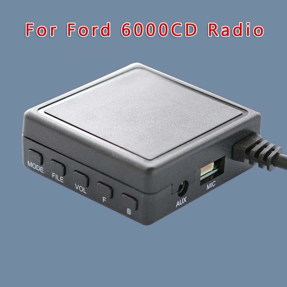 Für Ford 6000CD Radio-kompatibles 12-poliges AUX-USB-Audio-Adapterkabel mit Mikrofon, Stream Music aus Ihrem Gerät