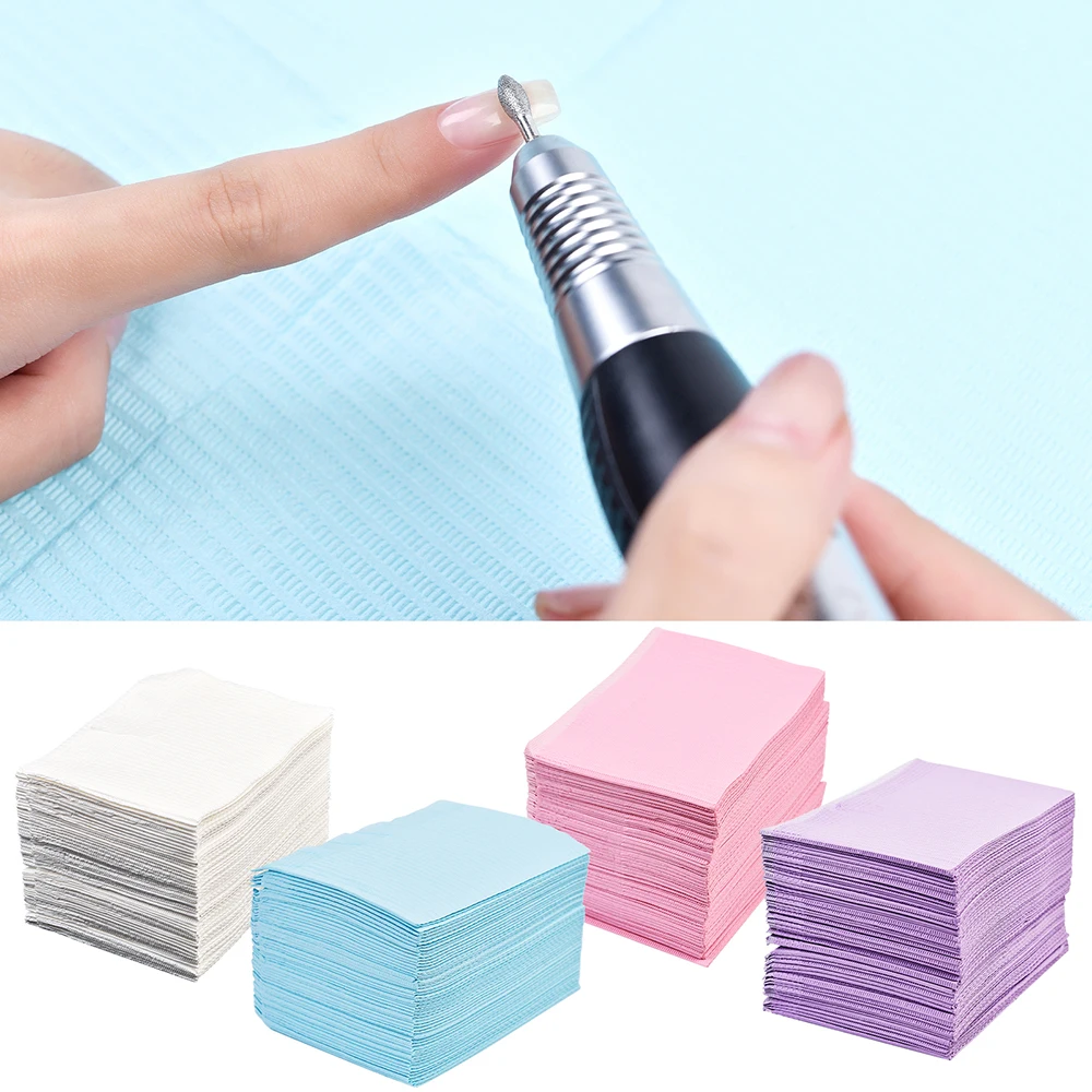 Tapete de mesa descartável não tecido para unhas, toalha de mesa impermeável, almofadas limpas, cuidados com as unhas, ferramenta de manicure, 25pcs