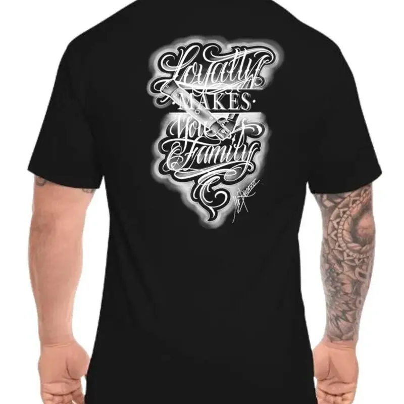 NEW Art Society LOYALTY MAKES YOU FAMILY BLACK T Shirt SM 6XLARGE FRONT BACK