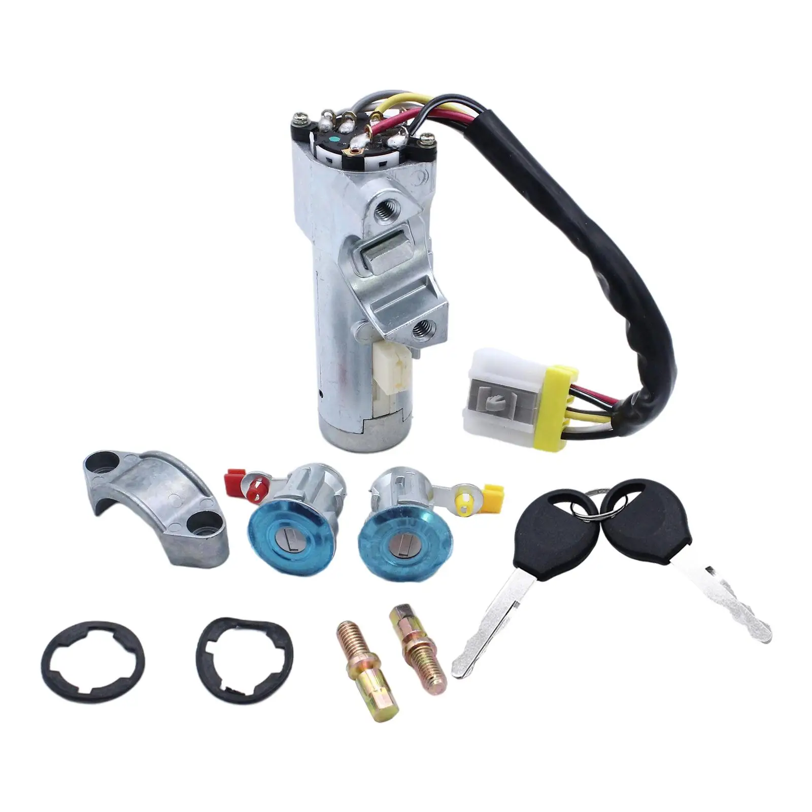 

3 Lock Door Ignition Barrel Switch Durable Left Right Car Door Lock Set Inclnuding 2 Keys for Nissan D22 1997-2006 K9810-2S806