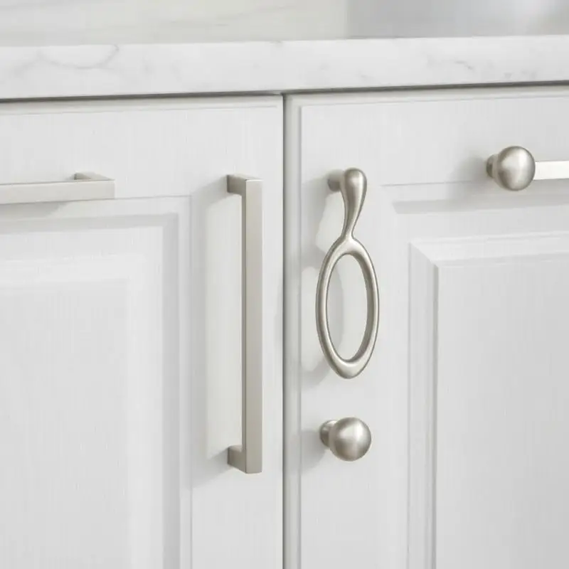 Nickel Brushed Long Rustproof Cabinet Pull Handle Minimalist Wardrobe Door Handle for Bathroom Closet DIY Furniture Upgrade