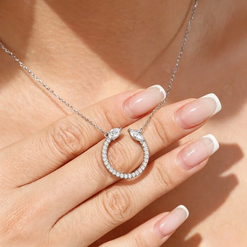 Moissanit-Anhänger-Halskette, Wassertropfen-Form, Marquise-Schliff, 925er Sterlingsilber, 18K vergoldet, personalisierbarer Stil, einzigartiges Geschenk für Frauen – Detail 4