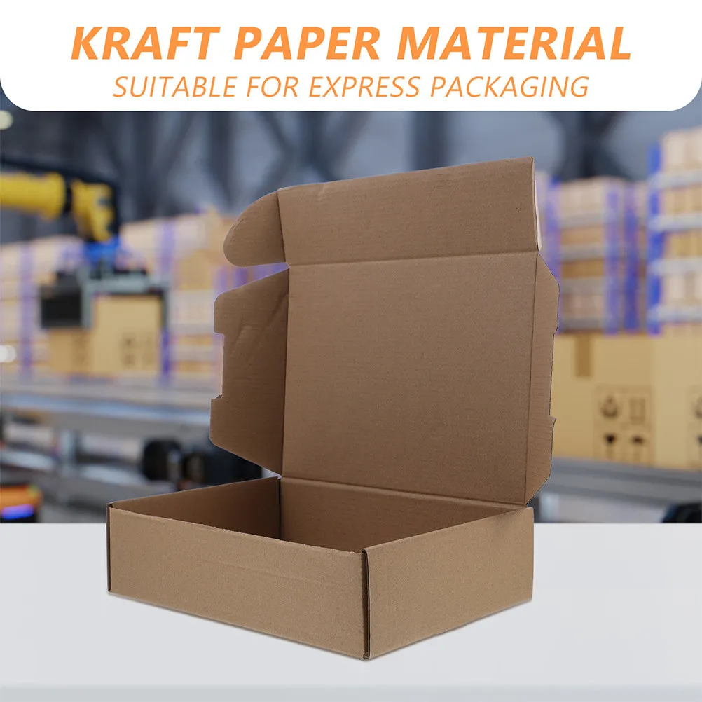 20Pcs Square Kraft Shipping Boxes Corrugated Brown Packing Boxes for Ecommerce Retail Mailing Storage Moving File Organization