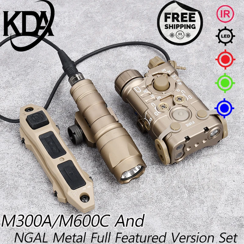 WADSN Metal NGAL Red Dot Green Blue Aiming Indicator M300A M600C Hunting Flashlight Dual Function Switch Fit 20mm Rail