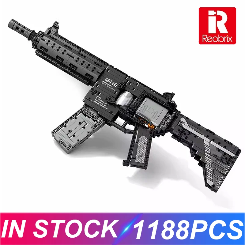 

Reobrix 77004, техническая модель штурмовой винтовки M416, военное оружие, строительные блоки, кирпичи, игрушки-головоломки, подарки на день рождения для детей