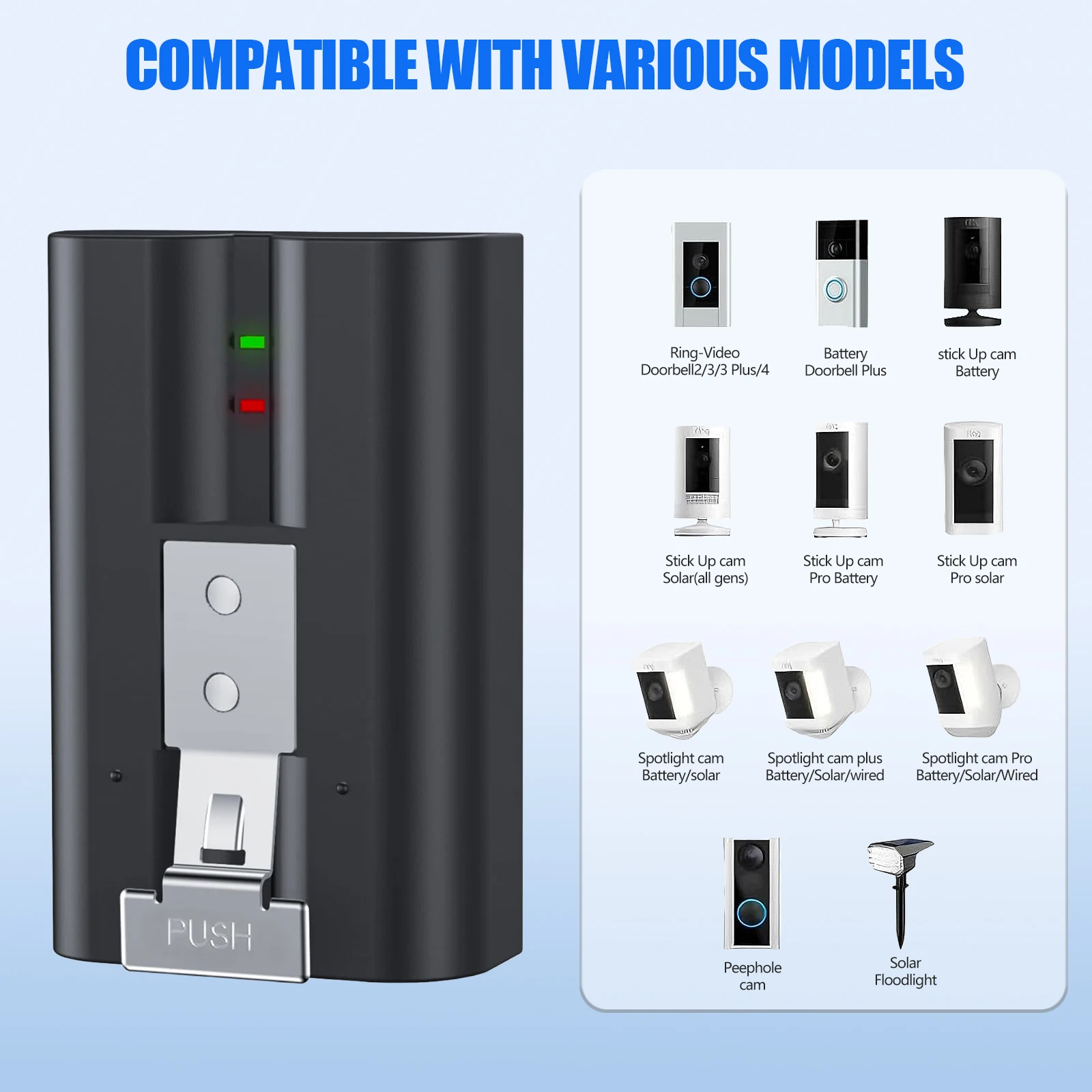 Oyomba 6040mAh Ing Video Doorbell Battery for Ring-Video V4 Compatible with Ring Video Doorbell 4/3/2/1 Stick Up Cam Battery