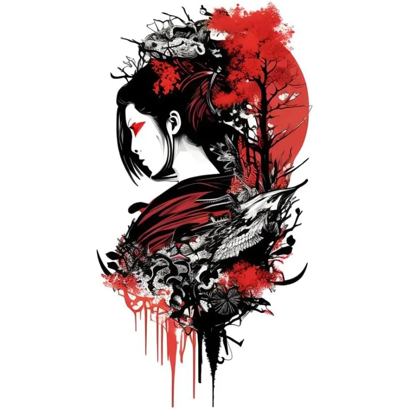 16cm Geisha Girl Vinyl Sticker, Personalize Decal for Car Bumper, Gas Tank, Wall, Fridge, Luggage, RV, Motorcycle, Window Decor