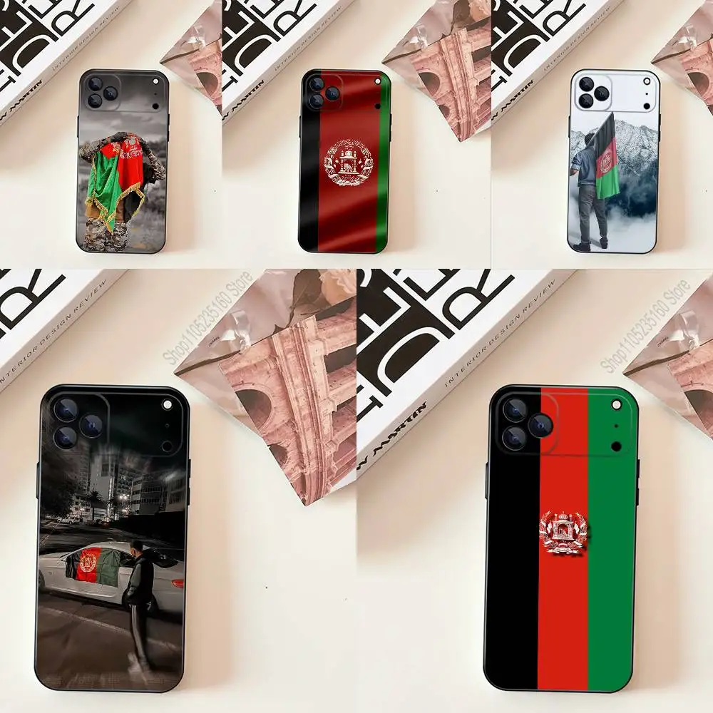 

Flag of A-Afghanistan Phone Case For iPhone 17,16,15,14,13,12,11,Pro,Max,Plus,E,SE4,Air,Mini Black Precise Hole Matching