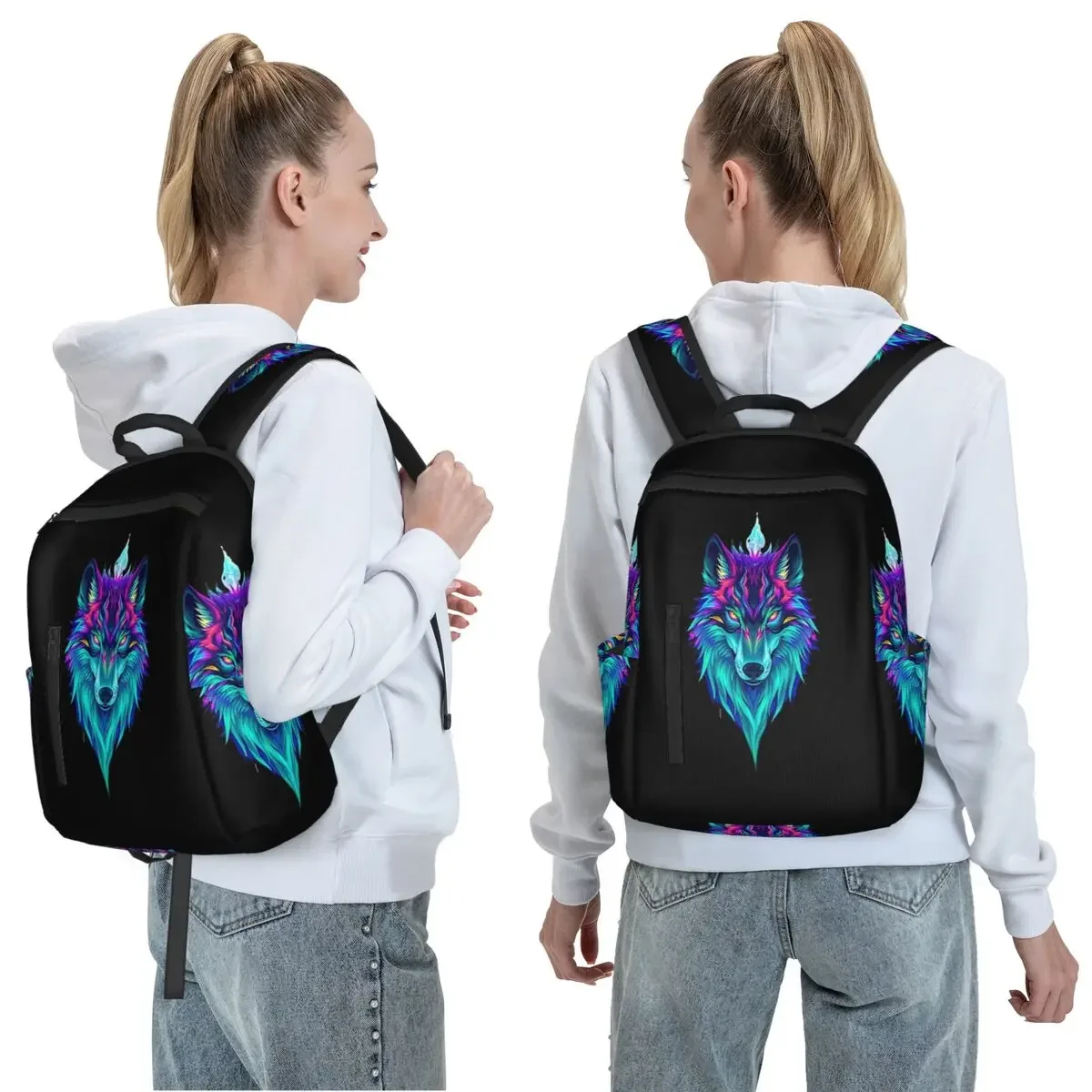 Wild Wolf Backpack Daypack Boys Girls BookBag School Bag Shoulder Bags for Men Women
