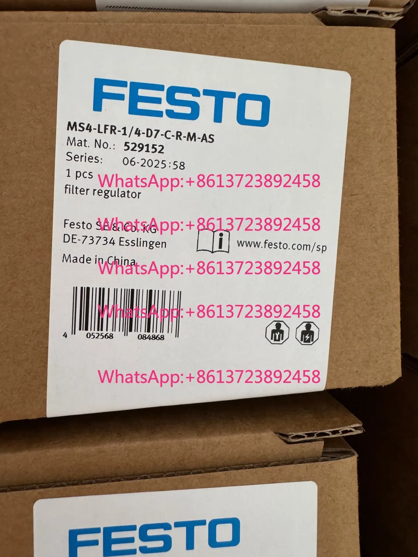 FESTO Festo filter control valve MS4-LFR-1/4-D7-C-R-M-AS 529152