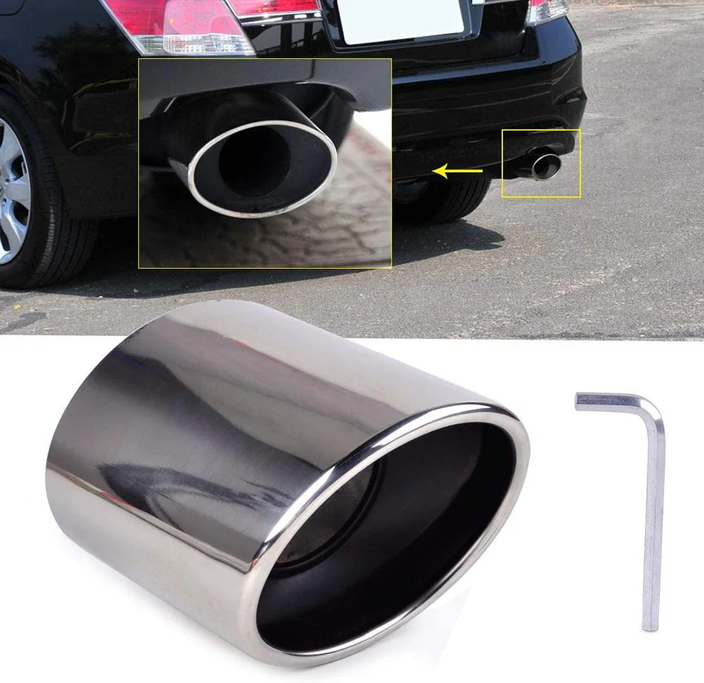 Stainless Steel Tailpipe Exhaust Muffler Tail Pipe Tip Chrome Fit for Honda Accord 2008 2009 2010 2011 2012 2013