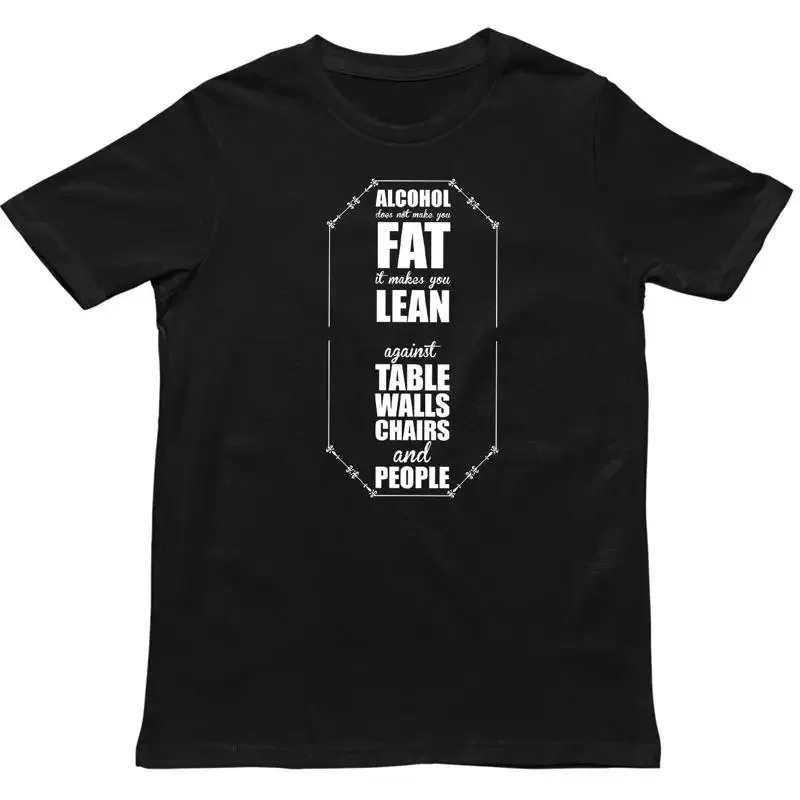 Alcohol Humor T Shirt Leaning Against Walls Party Bar Tee Top