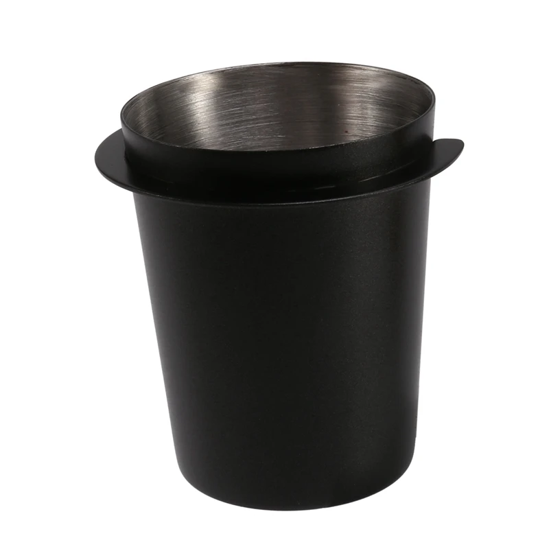 Taza dosificadora de acero inoxidable, alimentador de polvo para máquina de Espresso de 58Mm, color negro, 4 unidades