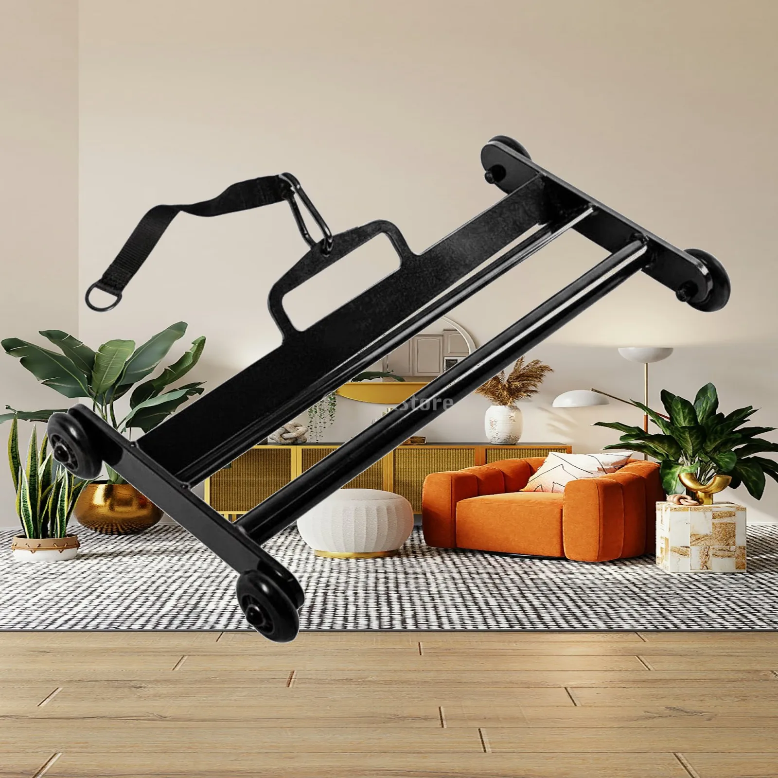 Core Roller Abdominal Machine Steel Frame Home Exercise Equipment for Lower Body Conditioning and Midsection Workout