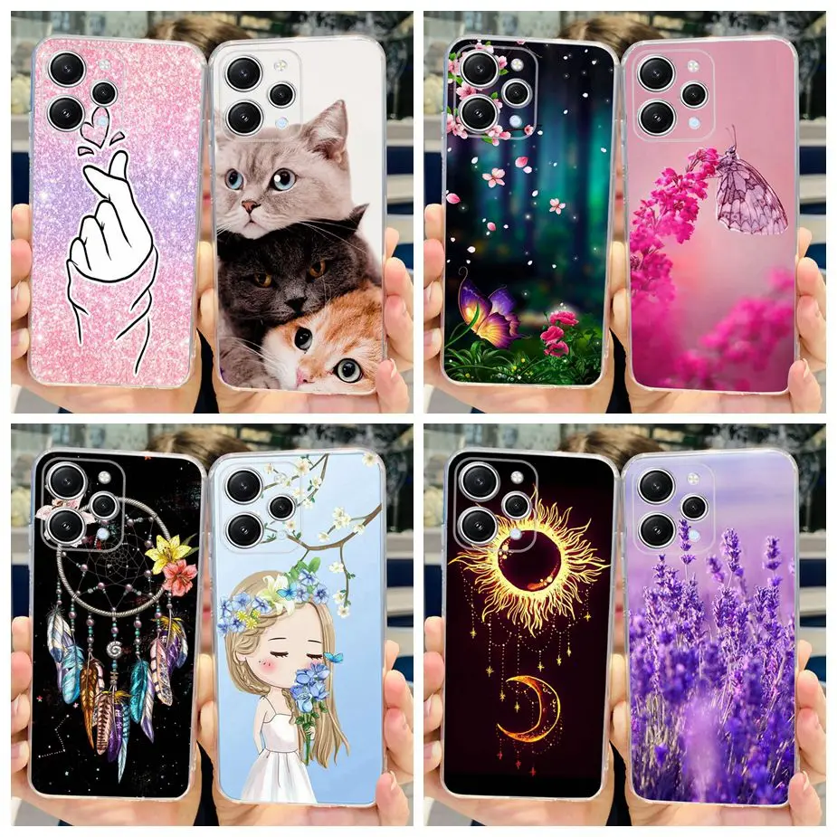 Cute Painted Cover For Xiaomi Redmi 12 Case Clear Silicone Soft Slim Phone Case For Xiaomi Redmi 12 Redmi12 Fundas 6.79'' Bumper