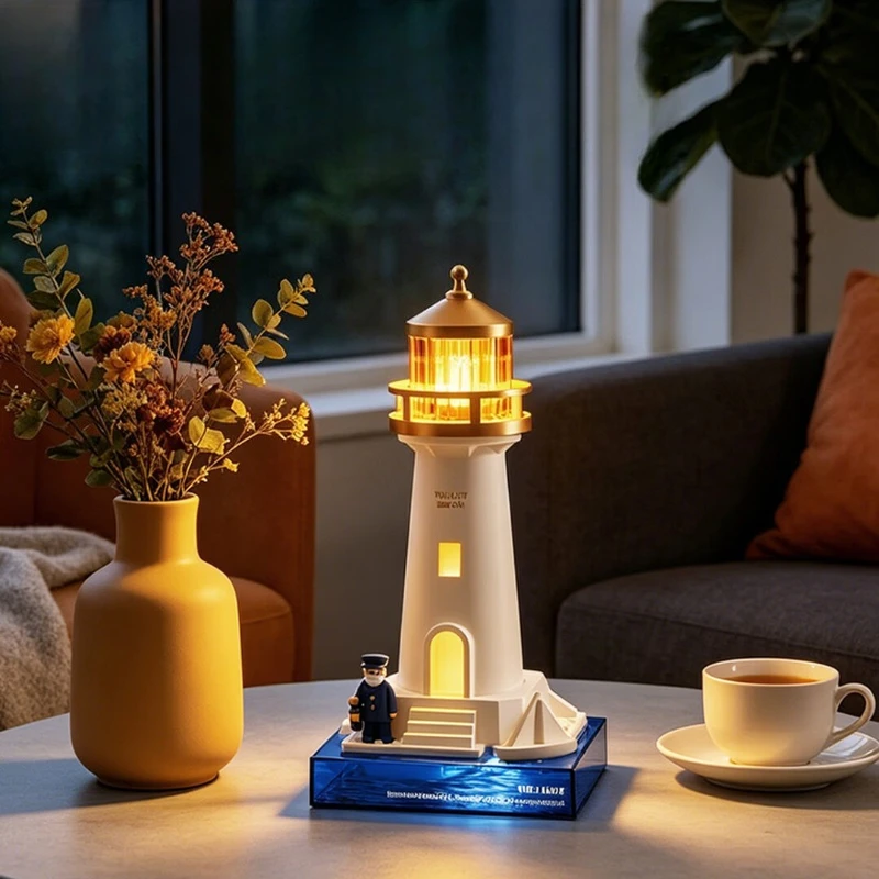 Moonlight Lighthouse Audio Bluetooth Speaker Men's and Women's Birthday Gifts Starry Sky Projection Night Light Practical