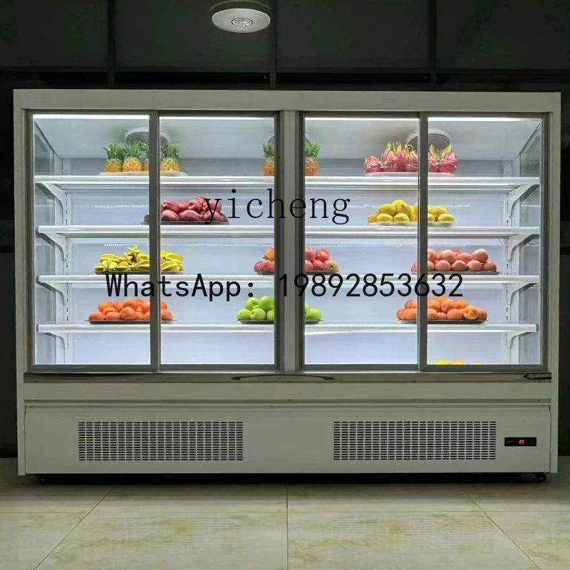 AB  air curtain cabinet, supermarket fruit fresh-keeping cabinet, refrigerated display cabinet, commercial vertical air cooler