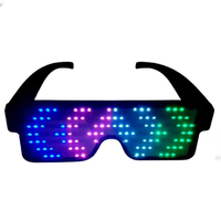 Led Rave Glasses Cordless, USB Rechargeable 8 Modes Multi-Color Dynamic Glow in the Dark Glasses for Party