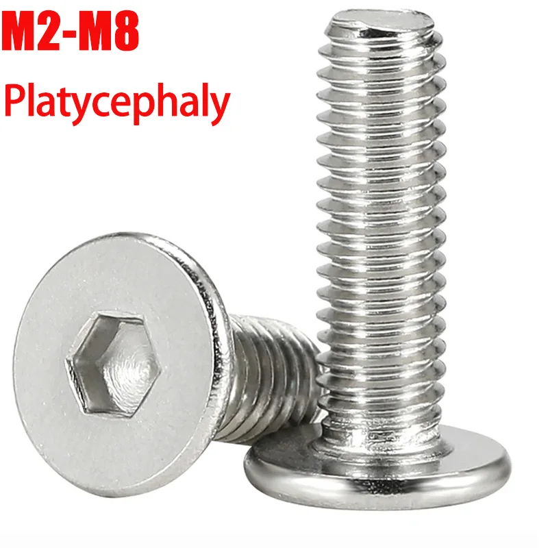 

1-100Pcs M2 M2.5 M3 M4 M5 M6 M8 304 Stainless Steel Hex Hexagon Socket Ultra Thin Low Flat Wafer Allen Head Screw Bolt