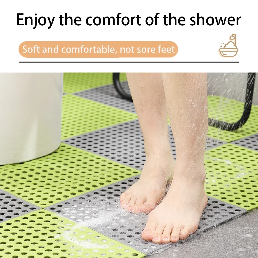 Bathroom Anti-Slip Splicing Mat, Shower Mat, Full spread, Toilet, Household, Waterproof Rug, Can Be Cut Out，Home decoration