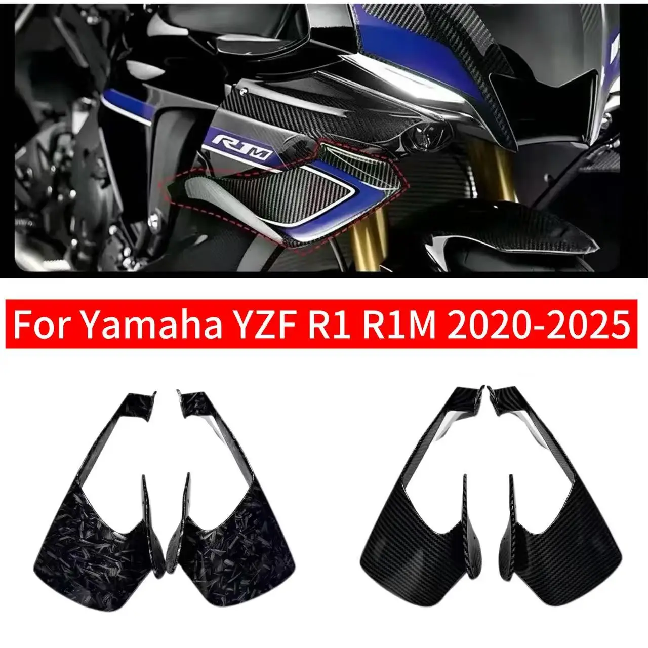 For YAMAHA YZF-R1 R1M 2020-2025 GP WING DOWNFORCE NAKED FRONTAL SPOILERS