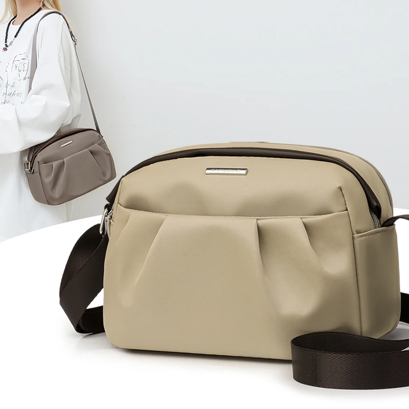 

Nylon Waterproof Crossbody Shoulder Bag Simple Women Messenger Bags Fashion Ladies Designer Female Purse Cloth Handbags
