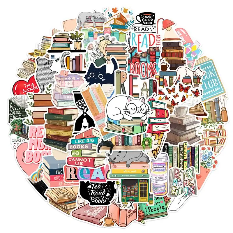50PCS Scrapbook DIY Stickers Diary Book Reading Notebook Decorative Aesthetic Journal Supplies for Students and Teachers